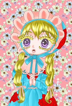 お話が大好きな女の子-A girl who loves flowers